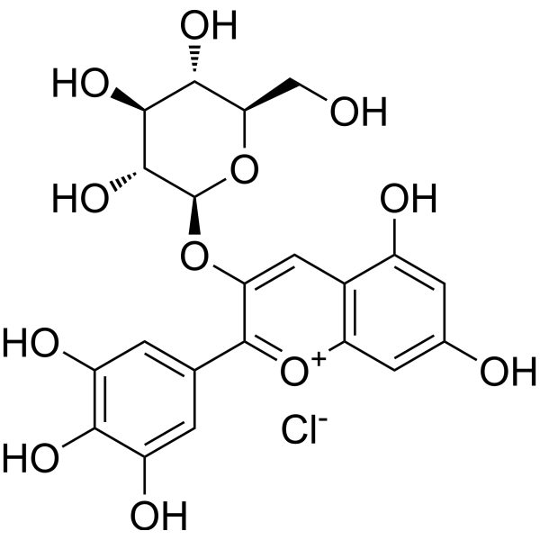 Delphinidin 3-glucoside chloride (delphinidin 3-O-glucoside chloride; Delphinidin 3-O-β-glucoside ch